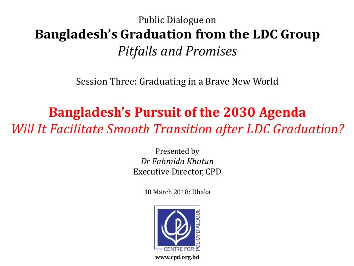 bangladesh s graduation from the ldc group