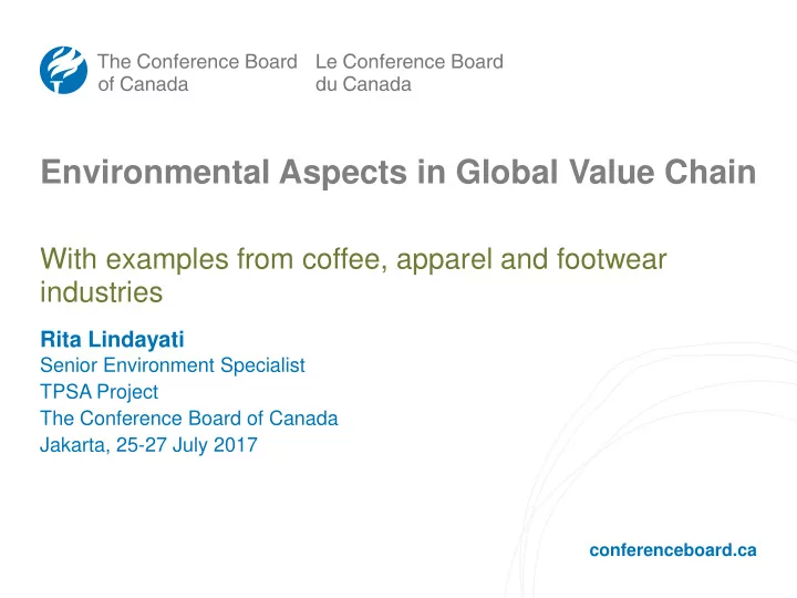 environmental aspects in global value chain