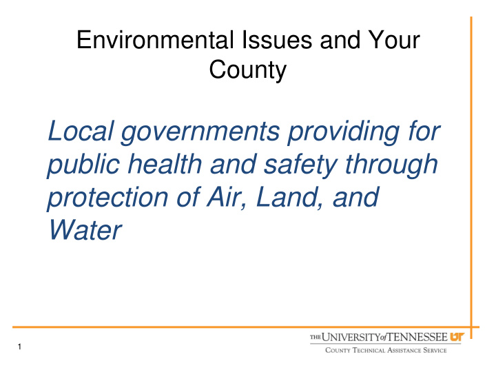 local governments providing for public health and safety