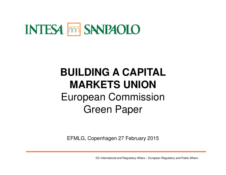 building a capital markets union european commission