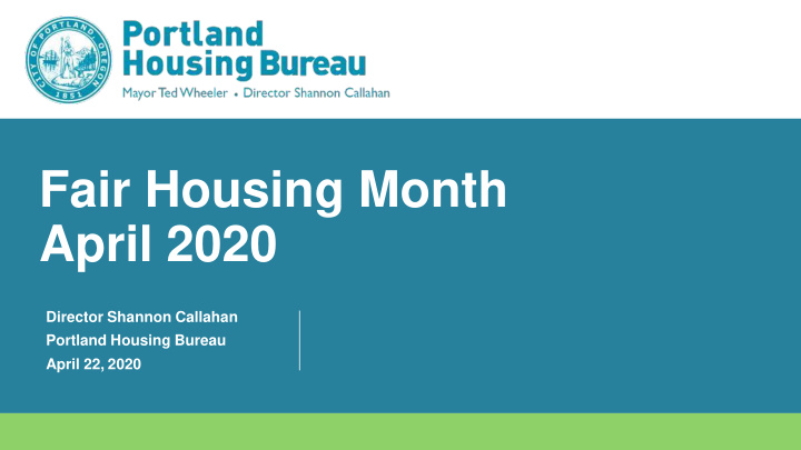 fair housing month april 2020