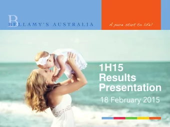 Results  Presentation  Delivering on what we said we would do  Growing earnings and a strong