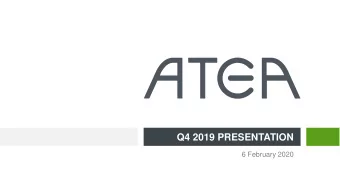 Q4 2019 PRESENTATION  6 February 2020 Highlights  Q4 2019  Net Profit grows by 6.7%, driven by