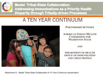 C OMMISSION FOR W ASHINTON S TATE AND DEPARTMENT OF HEALTH OFFICE OF IMMUNIZATION AND CHILD PROFILE