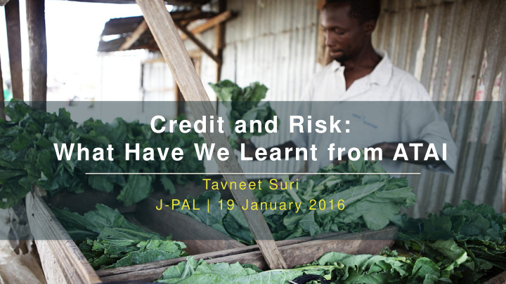 credit and risk what have we learnt from atai