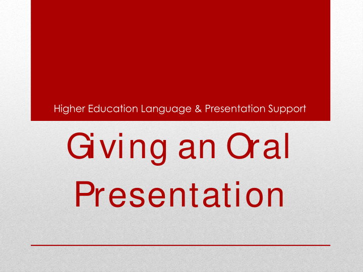 giving an oral presentation uts helps