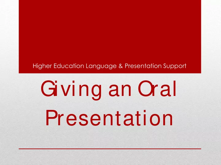 giving an oral presentation uts helps