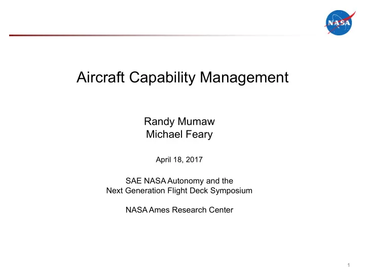 aircraft capability management