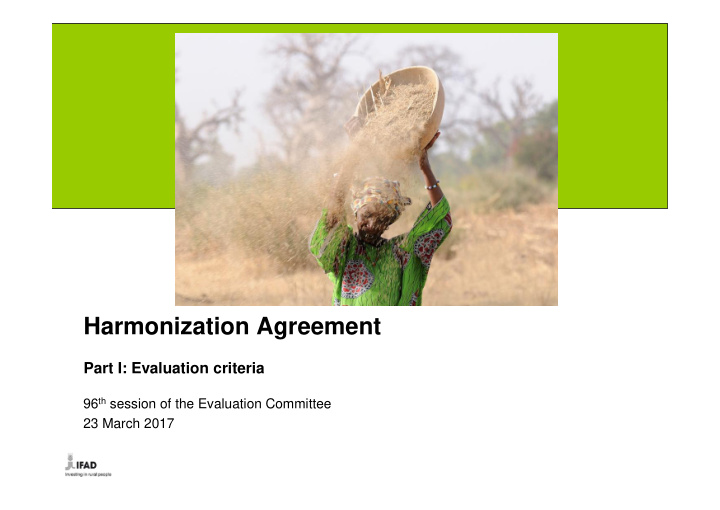 harmonization agreement