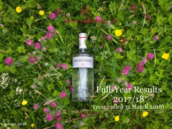 Full-Year Results  2017/18  (year ended 31 March 2018)  7 June 2018  Introduction  MARC HRIARD