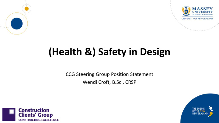 health safety in design