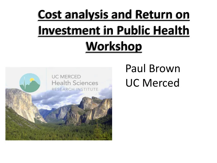investment in public health