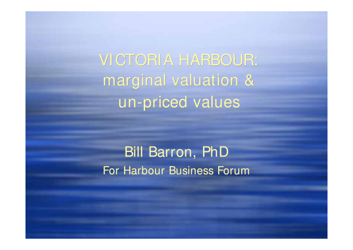 victoria harbour victoria harbour marginal valuation