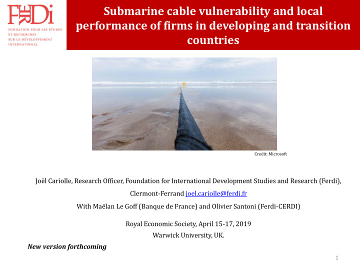 submarine cable vulnerability and local