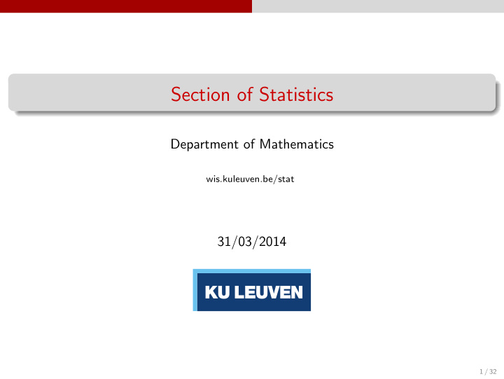 section of statistics