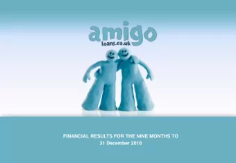 FINANCIAL RESULTS FOR THE NINE MONTHS TO  31 December 2018  Disclaimer  This presentation has been