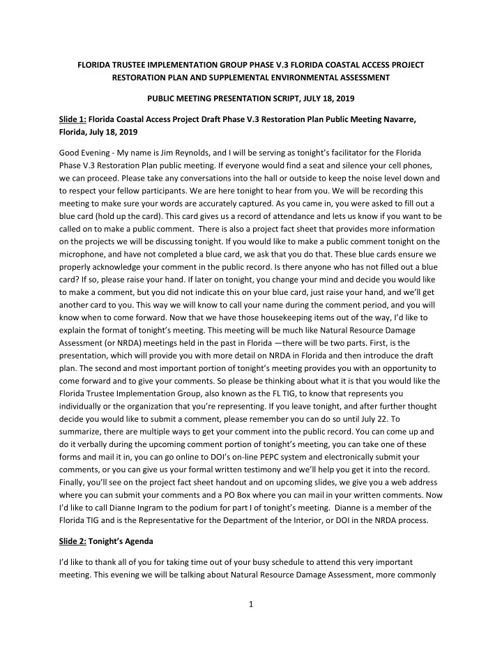 florida trustee implementation group phase v 3 florida