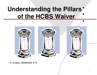 of the HCBS Waiver R. Cooper, NASDDDS 4/14  1 With thanks to Dena Stoner for the cartoon  R.