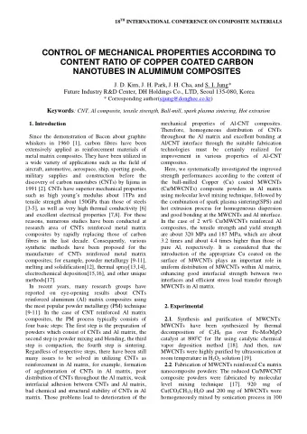 CONTROL OF MECHANICAL PROPERTIES ACCORDING TO  CONTENT RATIO OF COPPER COATED CARBON  NANOTUBES IN