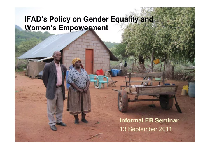 ifad s policy on gender equality and women s empowerment