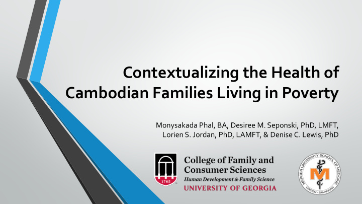 contextualizing the health of cambodian families living