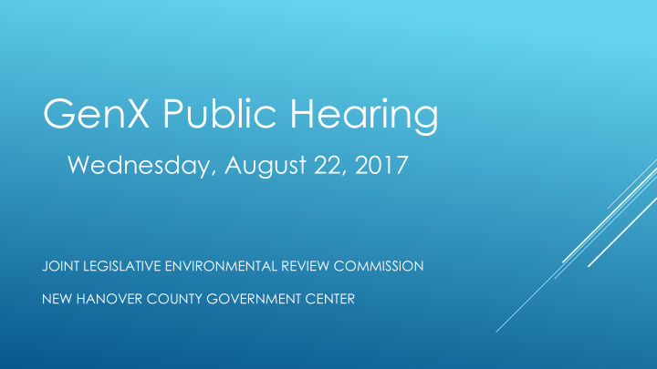 genx public hearing