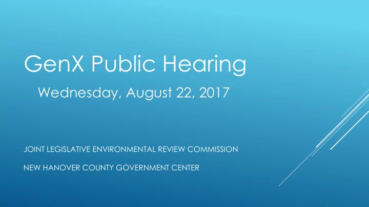 genx public hearing