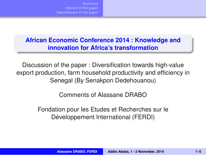 african economic conference 2014 knowledge and innovation