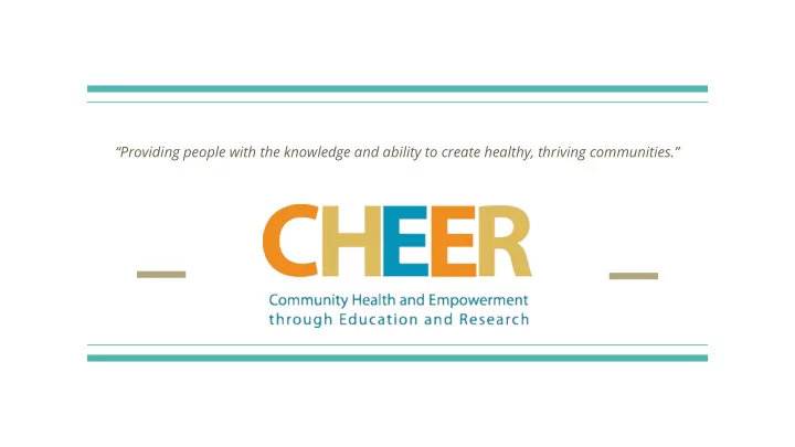 providing people with the knowledge and ability to create