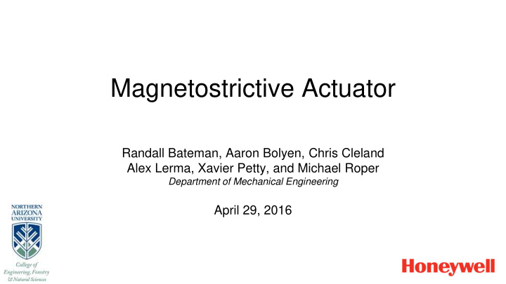 magnetostrictive actuator