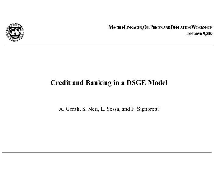 a gerali s neri l sessa and f signoretti credit and