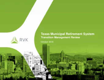 Texas Municipal Retirement System  Transition Management Review  October 2016  Presentation