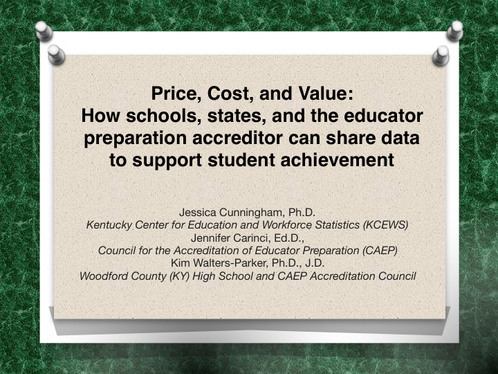 price cost and value how schools states and the educator