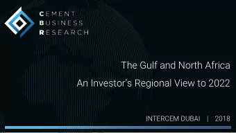 An Investors Regional View to 2022  INTERCEM DUBAI    |    2018  Welcome to Cement Business