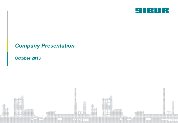 company presentation october 2013 disclaimer the