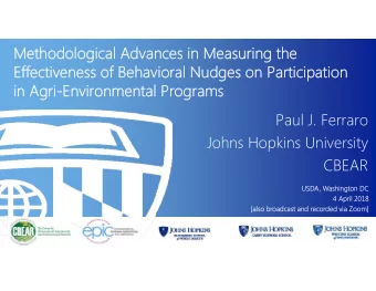 Methodological Advances in Measuring the  Methodological Advances in Measuring the  Effectiveness