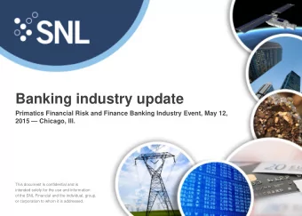 Banking industry update  Primatics Financial Risk and Finance Banking Industry Event, May 12, 2015