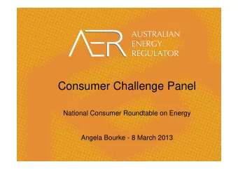 Consumer Challenge Panel  Consumer Challenge Panel  National Consumer Roundtable on Energy  Angela
