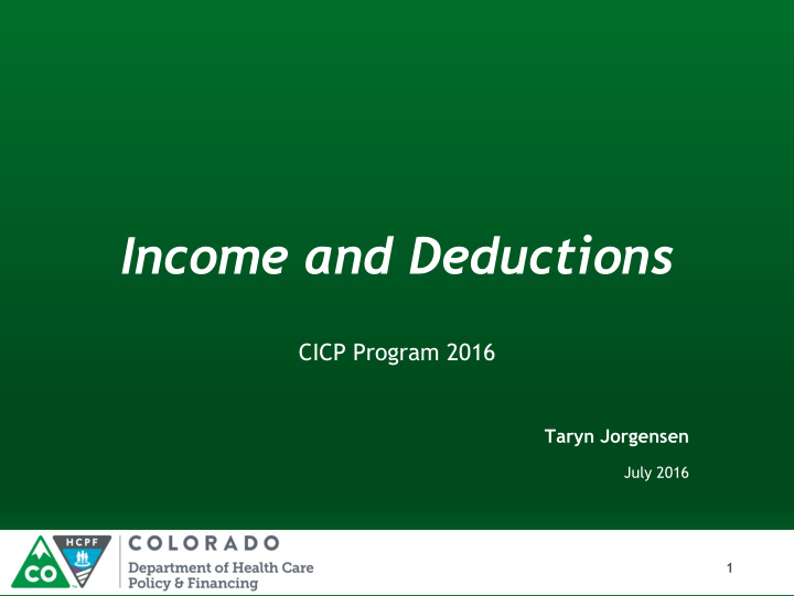 income and deductions