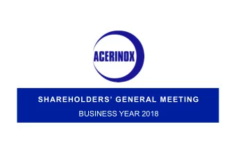 SHAREHOLDERS GENERAL MEETING  BUSINESS YEAR 2018  CHIEF EXECUTIVE OFFICERS REPORT  BERNARDO