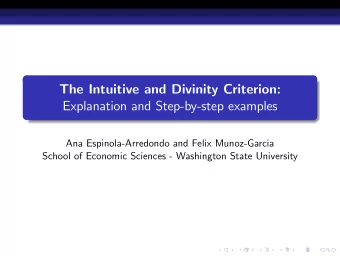 The Intuitive and Divinity Criterion:  Explanation and Step-by-step examples  Ana