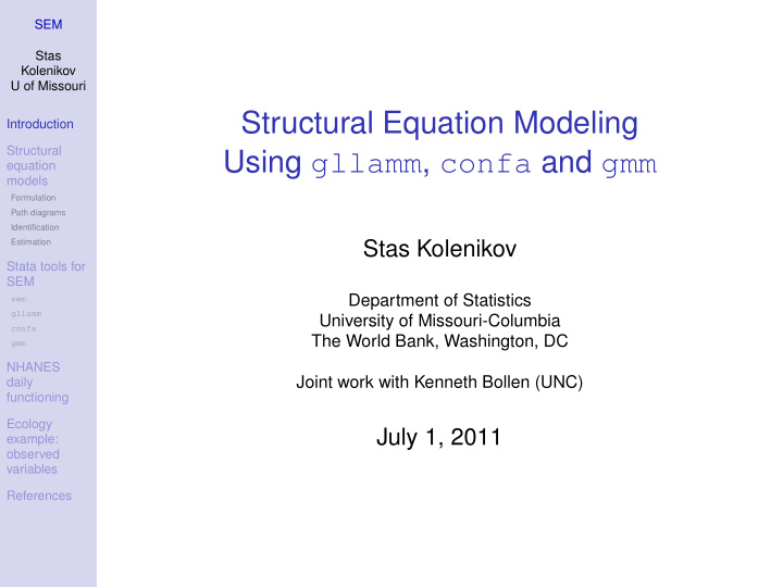 structural equation modeling