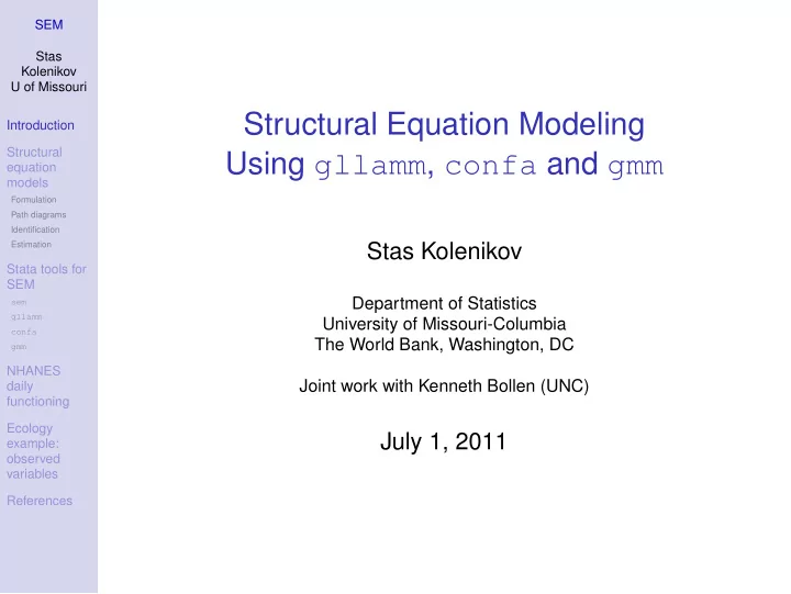 structural equation modeling