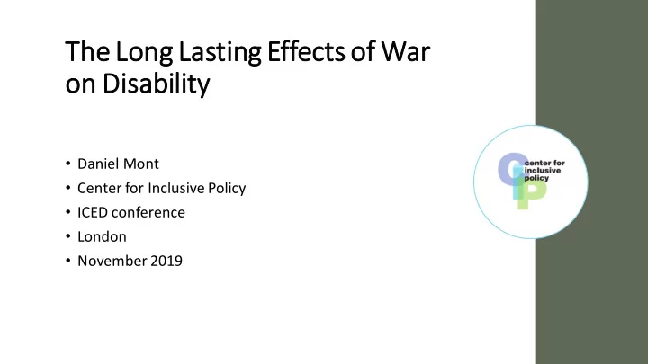 the e long lastin ing effec ects of war