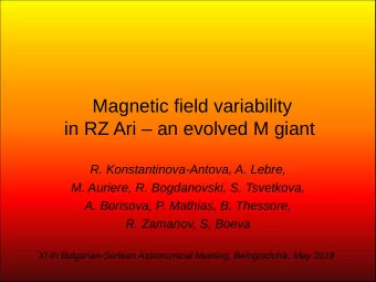 Magnetic field variability  in RZ Ari  an evolved M giant  R. Konstantinova-Antova, A. Lebre,