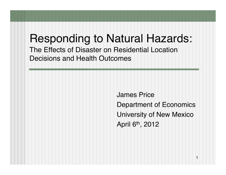 responding to natural hazards