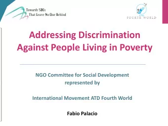 Addressing Discrimination Against People Living in Poverty  NGO Committee for Social Development