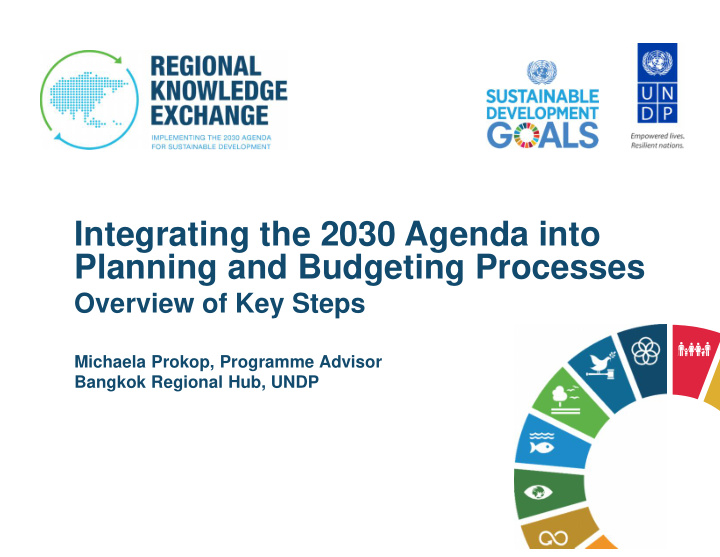 integrating the 2030 agenda into planning and budgeting