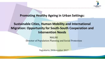 Intervention Needs  MALIKI  Director of Population Planning and Social Protection  Yogyakarta, 28