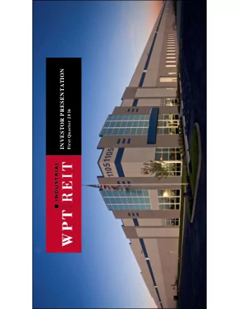 INVESTOR PRESENTATION  First Quarter 20 16  Forward-Looking Statements  Certain statements in this